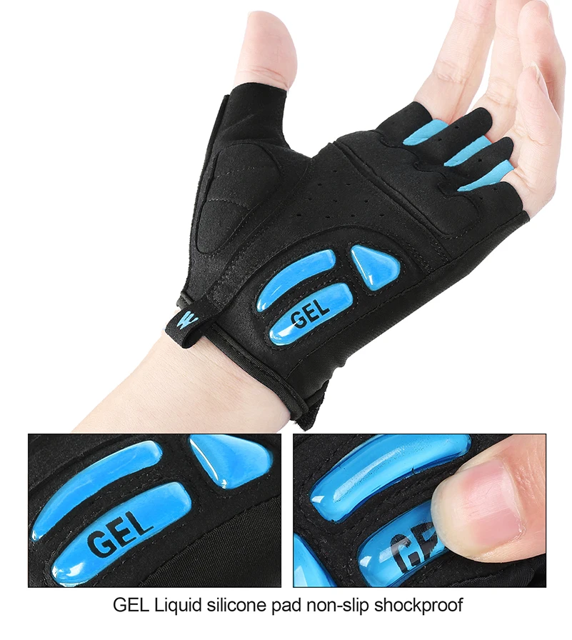 WEST BIKING перчатки для велоспорта, гелевые велосипедные перчатки с полупальцами, мужские и женские спортивные Нескользящие противоударные велосипедные перчатки