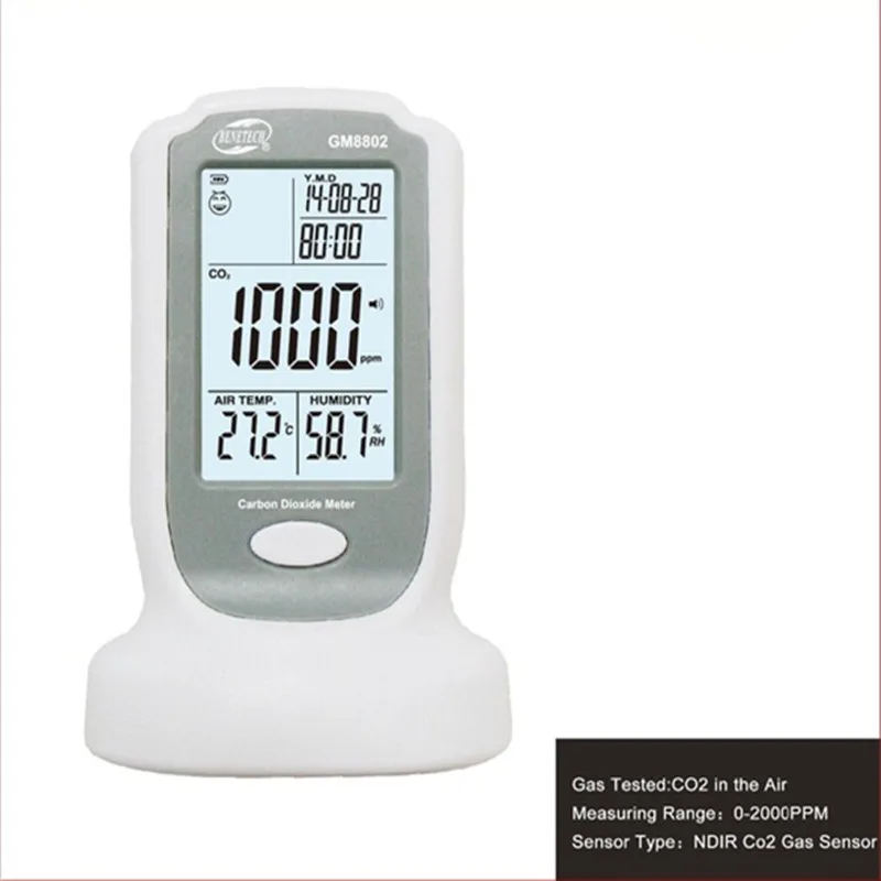 

GM8802 Handheld Carbon Dioxide Detector CO2 Monitor Temperature Humidity Tool