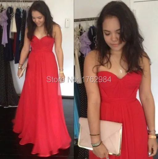Cheap Sexy 2017 Prom Dress Sweetheart Zipper Back Floor Length A Line Chiffon Long Prom Dress Robe De Sioree