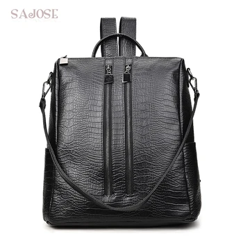 

DropShipping Women Fashion Backpack School Bag Pattern Stitching Cartoon image Women's Shoulder Student Bag Leather Backpacks