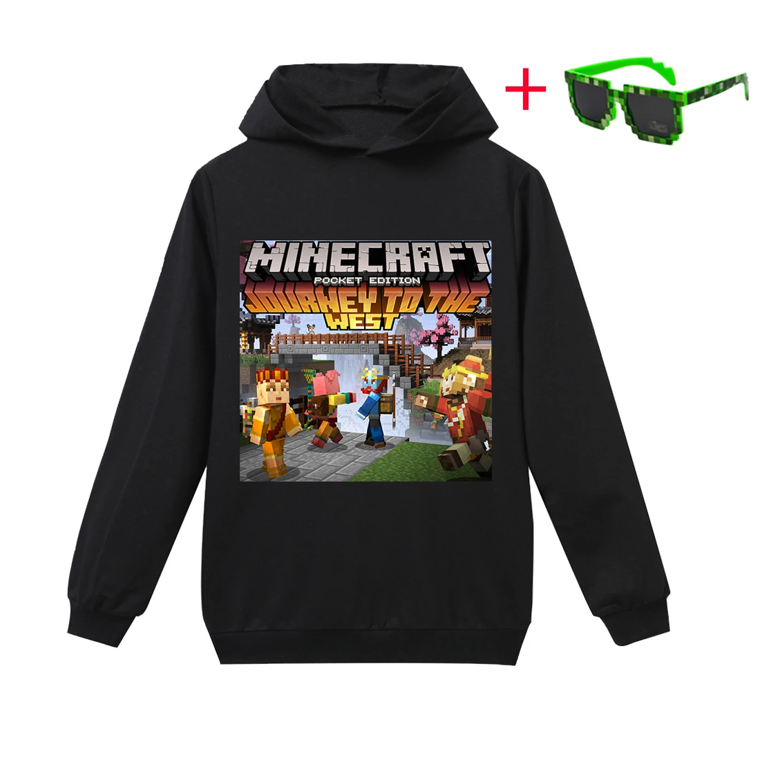 

6-14 Children 3D Minecraft Game Print Hoodies Clothing Boys Girls Spring Thin Cotton Hoodie Kids Long Sleeve Sweatshirts Costume