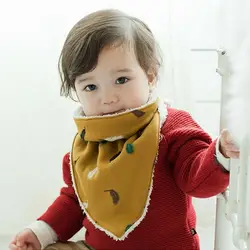 Детские нагрудники зимние утолщенные бархатный нагрудник хлопковый шарф для новорожденных полотенце младенцев слюнявчик для маленьких