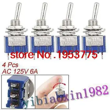 

40 Pcs AC 125V 6A 3 Pin SPDT On/On 2 Position Mini Toggle Switch Blue