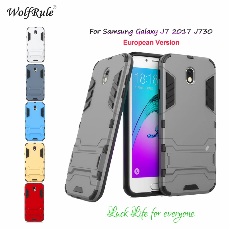 For Cover Samsung Galaxy J7 2017 Case TPU&ampPC Holder Bumper Phone J730 |