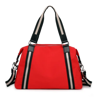 Водонепроницаемые нейлоновые женские сумки, полосатые женские сумки на плечо, Большая вместительная Повседневная сумка-мессенджер, женские сумки через плечо, черные - Цвет: Red