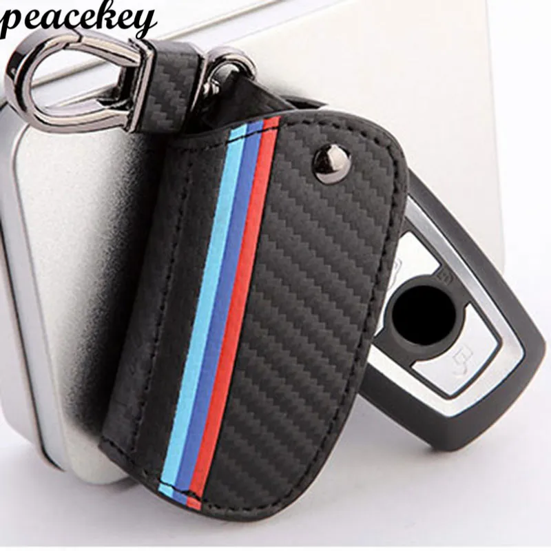 

Peacekey Carbon Fiber Car Remote Key Holder Cover Case For BMW F30 E90 F10 M3 M1 2 Series 3 Series 5 Series 7 X1 X3 X4 X5 X6 rin