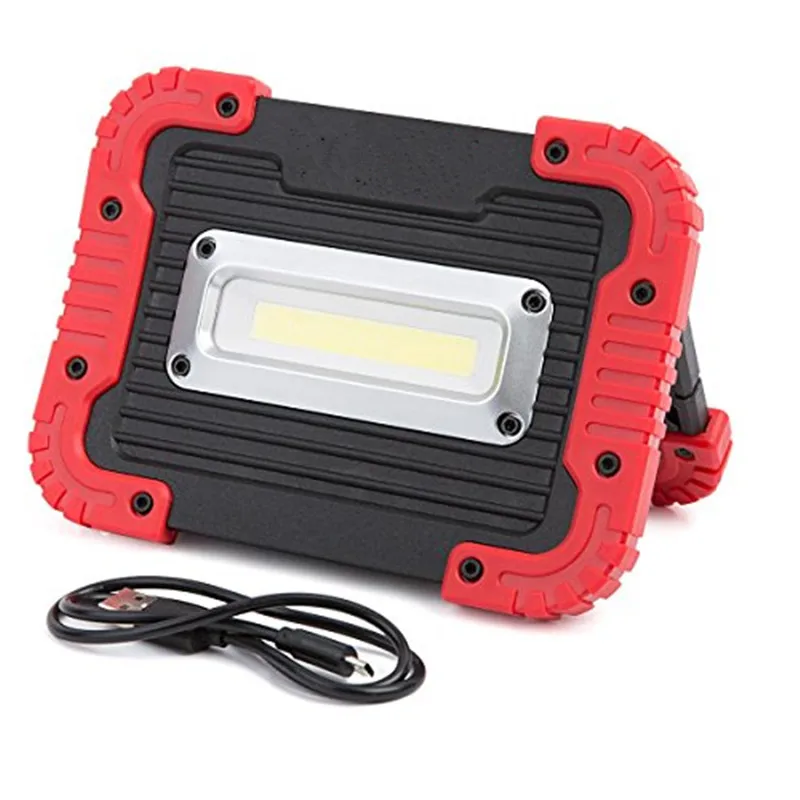 

10W COB LED Work Light Floodlight Outdoor Camping Spotlights Searchlight Built-in Rechargeable Li-Batteries With USB to charge