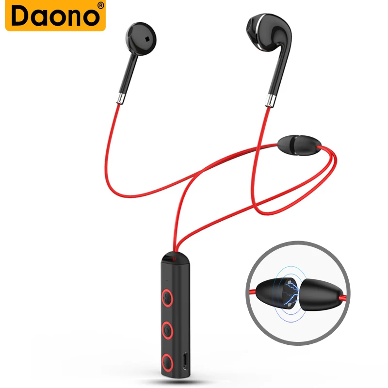 Беспроводные Bluetooth наушники Daono BT313 с магнитным шейным ремешком|Наушники и
