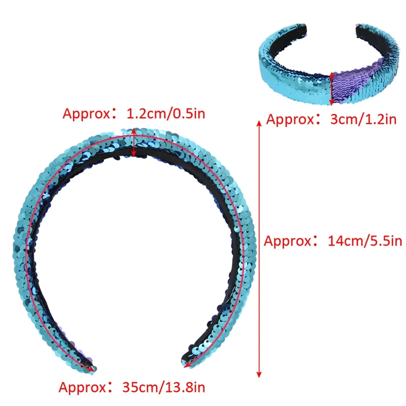 Женские блестящие повязки для волос с блестками и русалочкой для девочек, модные головные уборы, аксессуары для волос, Прямая поставка