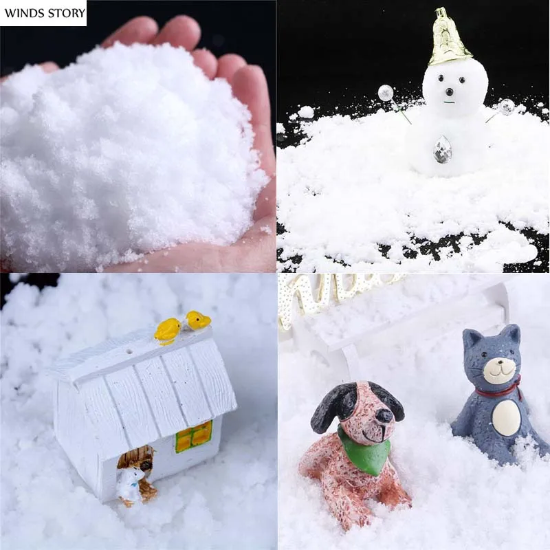 100/200/500g Artificial Snowflakes Fake Magic Instant Snow Powder Festival New Year frozen Party Decorations navidad Christmas