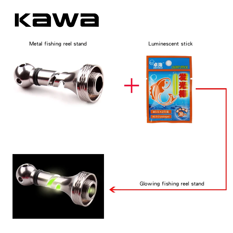 Kawa 1pc Fishing Reel Stand Suit Spinning Reel Handle Accessory Of Luminous Stick Weight 7.4g Length 46mm Screw DIa 10.6/11.8 mm