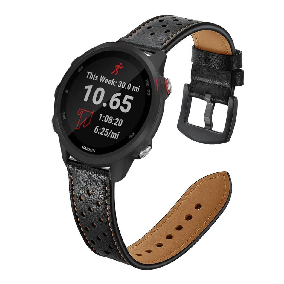 Ремешок из натуральной кожи для Garmin Forerunner 245 245 M умный браслет Запасной ремешок для Garmin Vivoactive3 3 замена браслета