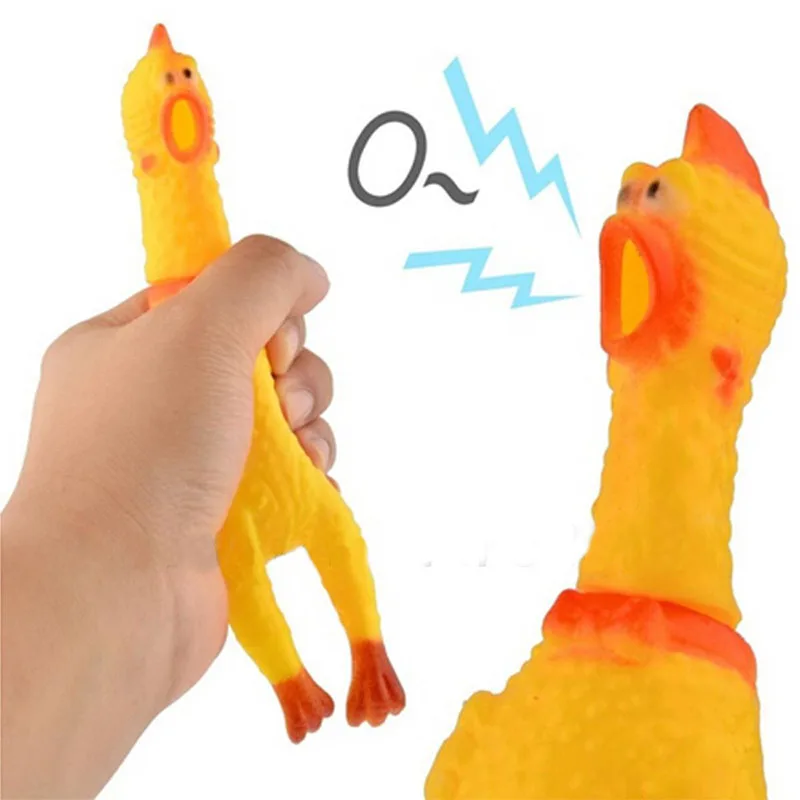 1 Pc New Personality Chic Cute Screaming Chicken Pet Dog Cat Toys Squeaker Rubber Yellow Color