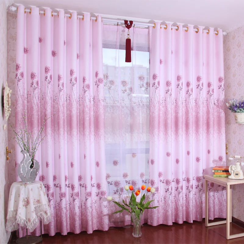 

Curtains Living Room Door Curtain Finished Product Print Fabric Light Color Cloth Screens Cortinas for the Bedroom Home Decor