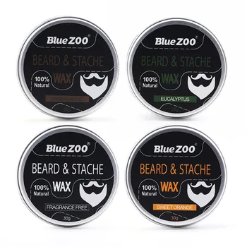 

1pcs Men's facial beard Lightweight and portable wax beard care cream tasteless sandalwood orange eucalyptus 4 taste choice