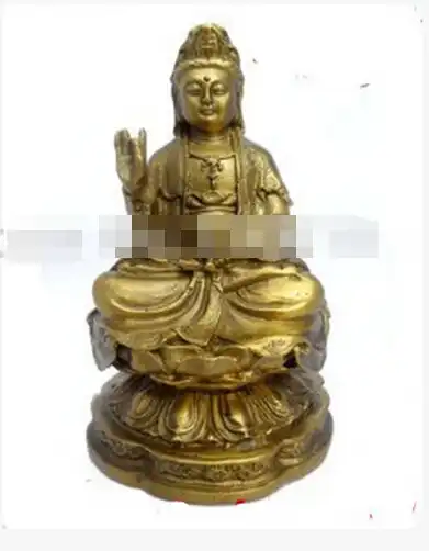 B0602 People Bronze Feng Shui Ornaments Home Accessories Modern Bedroom Wishful Copper Tathagata Buddha Guanyin Statue