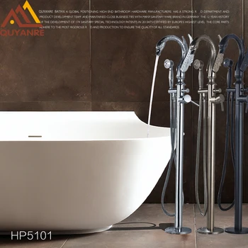 

Quyanre Bathtub Faucet Swan Style Rotation Floor Stand Faucet Black ORB Chrome Nickel Single Handle Mixer Tap Bathroom Faucet