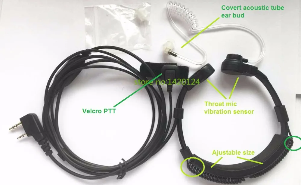 Extendable Throat Microphone Mic Earpiece Headset for CB Radio Walkie Talkie BAOFENG UV 5R UV 5RE Plus UV B5 UV B6 GT 3 KG UV8D