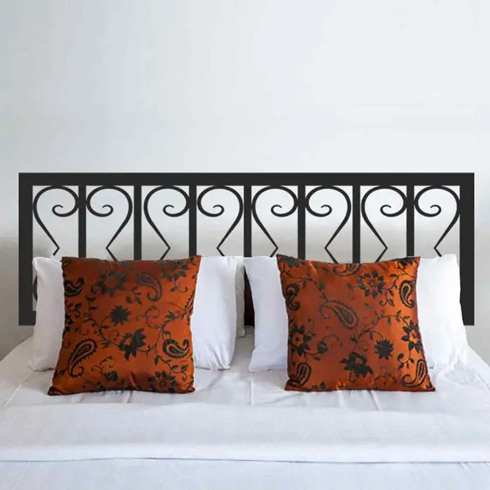 

Iron Headboard Geometric style Shabby Chic Headboard Decal Bed Vinyl Wall Sticker Bedpost Bedroom Wall Decal Home Decoration
