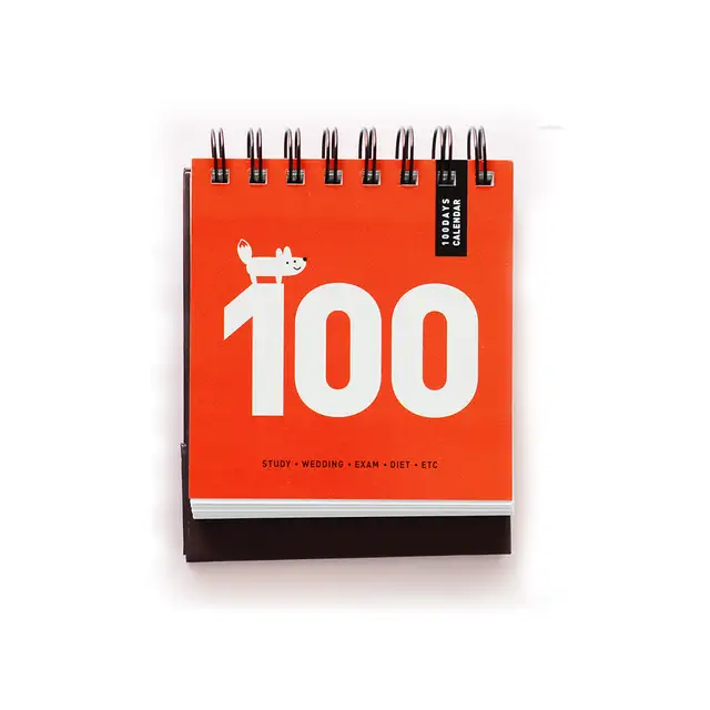 1pc new desk calendar paper spiral 100 days countdown calendar mini wedding exam 100days planner days countdown calendar