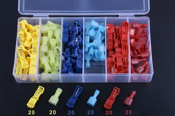 

120PCS(60set) Wire Cable Connectors Terminals Crimp Scotch Lock T Tap Quick Splice Electrical Car Audio 22-10AWG 0.5mm-4mm Kit