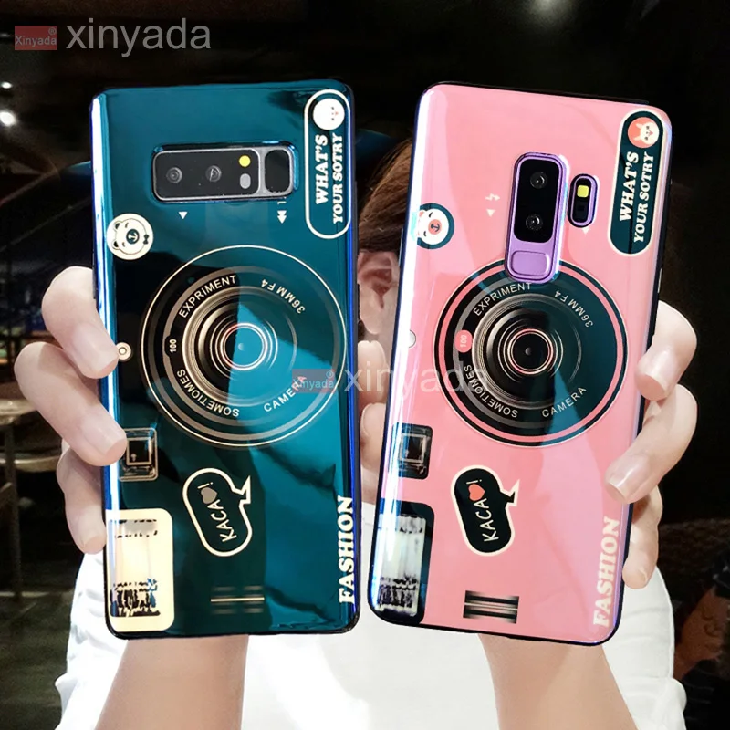 

luxury Bumper Silicone TPU flower Camera Case For Samsung Galaxy A6 A8 S8 S9 Plus J4 J6 2018 Note 9 8 Back Cover Shell coque