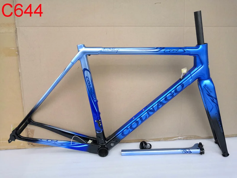 Clearance black gold Carbon road frame Colnago C64 bicycle frame size 48 50 52 54 56cm BB386 frameset 9