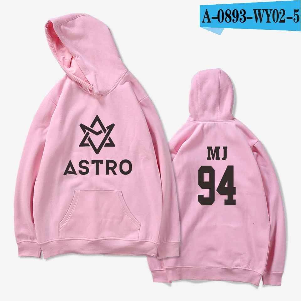 Frdun Tommy Kpop ASTRO Hoodies Moletom STAR Group Spring Women/Men Harajuku Sweatshirt Casual Hoodie Men/Women Clothing - Цвет: pink