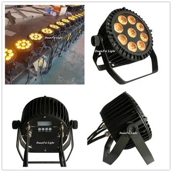 

10 PCS Outdoor LED Par 64 church light led par flat rgbwa 9x15w