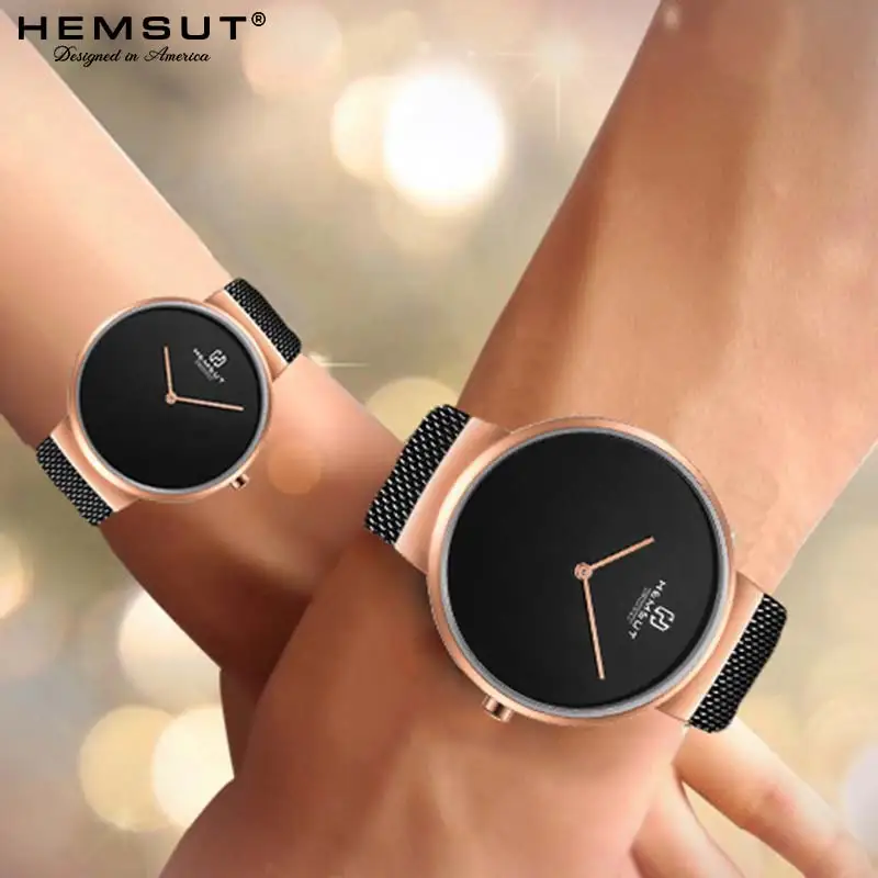 

Hemsut Men's Watch Ultra-thin Men Watch Stainless Steel Straps Quartz Watch for Business Male relogio masculino 2018