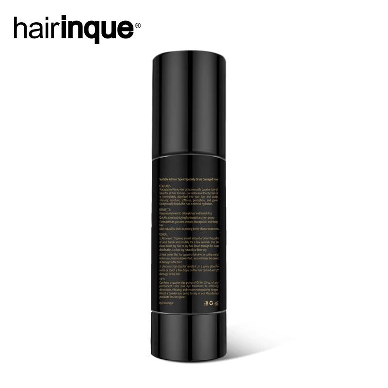 Hairinque,, 50 мл, масло ореха маадамии, увлажняющее, питательное, для волос, делает волосы гладкими для всех типов волос, лучшее масло для волос