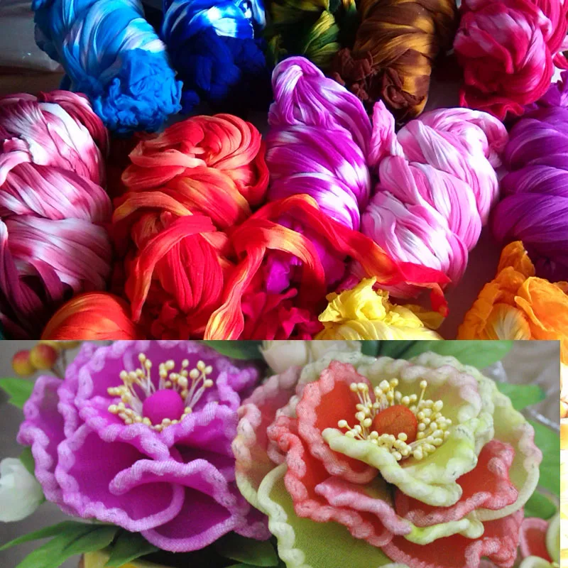 Nylon Flower Stocking Double colors Ronde Flower Stocking Material