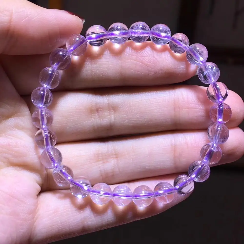 

7mm Natural Ice Kunzite Bracelet For Women Men Love Gift Strong Cat Eye Round Beads Gemstone Fashion Bracelet Jewelry AAAAA