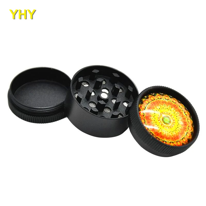 Colorful Pattern Grinder Accessories Pollen Presser Hand Zinc Alloy New Unique Design Easy To Carry Clean Smoking Pipes05
