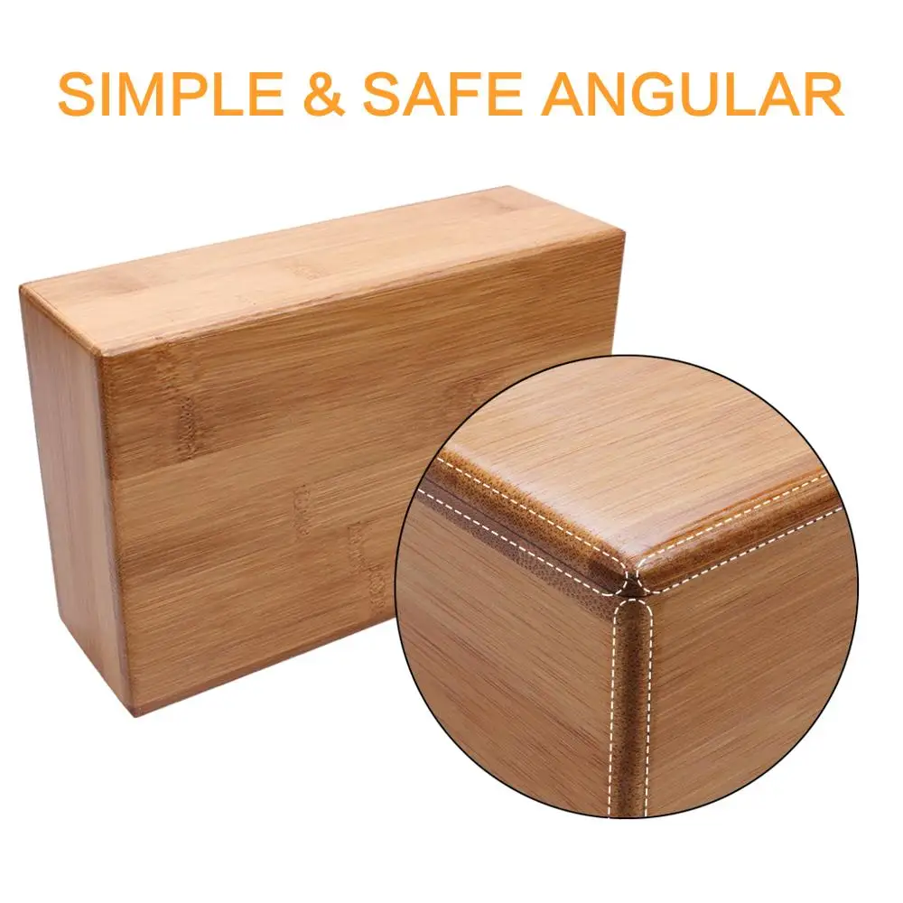 Natural Bamboo Yoga Brick Block Aid  Rectangular Sport Equitment Tool For Fitness Gym Exercise Training (8)
