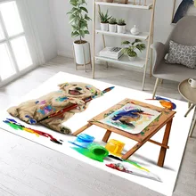 Щенок художника рисует птицы коврики и ковры для детей ребенок дома гостиная собака большая спальня прихожая Туалет Кухня Дверь пол коврик для ванной