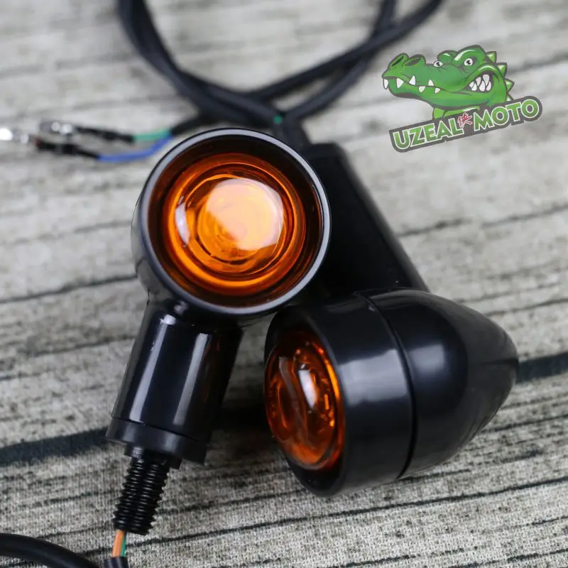 Universal Vintage calssic Motorcycle custom LED turn signal light Cornering font b lamp b font turn