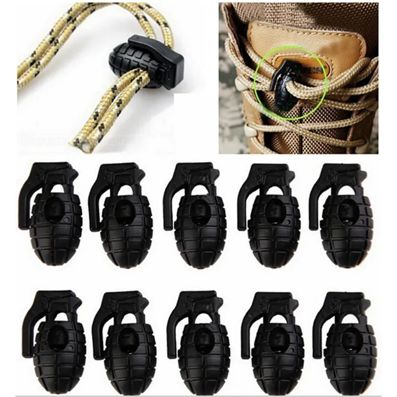 

EDC Gear 10 Pcs/lot Tactical Outdoor Hiking Boots Shoes Shoelace Tightening non-slip Buckle Shoelace Buckle Clip