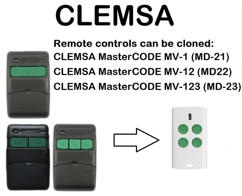 

CLEMSA MasterCODE MV-1, MV-12, MV-123 Remote Control Duplicator 433.92MHz.