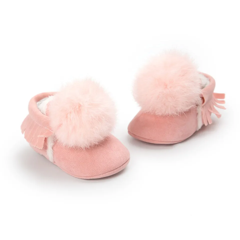 Милая обувь для маленьких девочек; Детские Зимние теплые плюшевые пинетки для малышей; мягкие тапочки для малышей; обувь для малышей