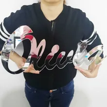 Настенные Висячие пользовательские имя для ребенка душ Свадебная вечеринка на день рождения декоры Зеркало акриловое Имя Знак рождественские события украшения