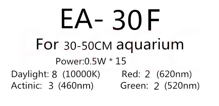 Аквариумный светодиодный светильник ing 22-49 см 220-240 в светильник для аквариума с выдвижными кронштейнами белый и синий светодиодный s подходит для аквариума - Цвет: EA-30F