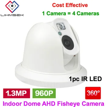 

Lihmsek 960P 1.3MP AHD Camera Indoor 1.2mm Fisheye Lens Panoramic 360 Degree CCTV Security Dome Camera Fisheye 1.2mm Lens