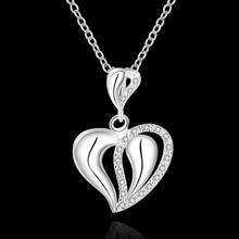 High Quality retail cheap Woman Silver Necklace Jewelry Gem Zircon N609