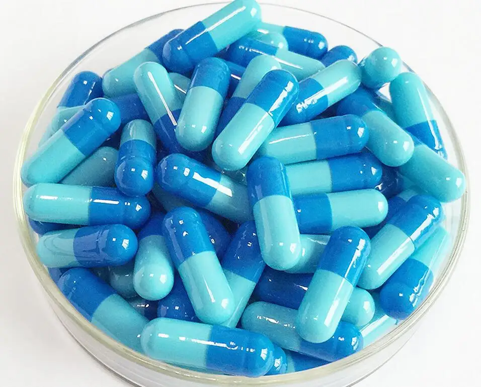 0 200pcs! Blue Light Blue colored Empty Capsules,Gelatin Empty Capsule