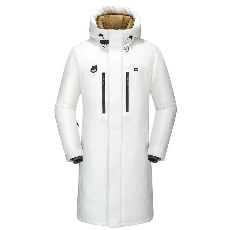 

X-Long Down Jacket Men's Down Parkas Winter Thick Warm Coats Hoodies Windbreaker Jacket Russia Clothes Large Size Warm Jacket