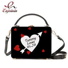 Дизайн, мультяшный узор в форме сердца, сексуальная женская коробка, стильные женские сумки, сумки через плечо, сумки через плечо, Bolsa, сумка-мессенджер