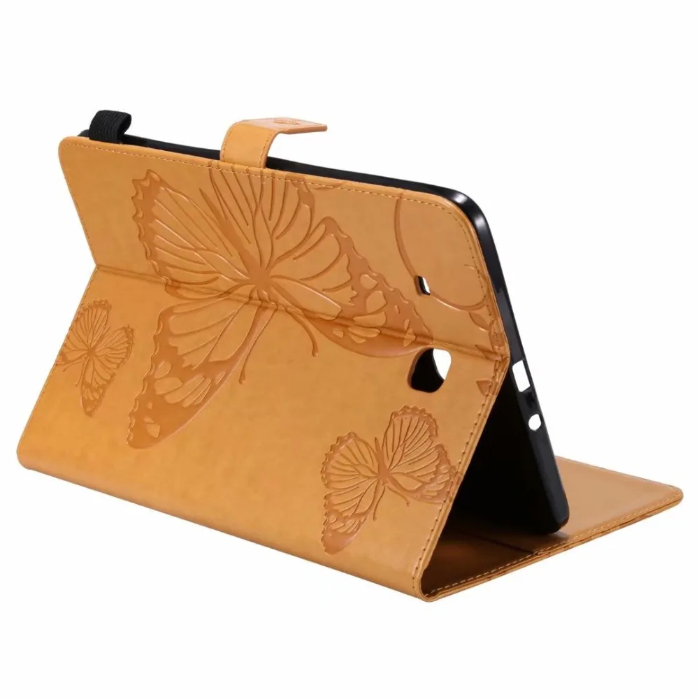 Защитный чехол с принтом бабочки для samsung T560, планшетный ПК для samsung Galaxy Tab E 9,6 T560 T561, складной откидной Чехол-подставка+ ручка