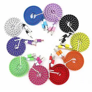 

Colorful Mini USB Fast Charger Wire Charging Sync Data Cable V8 Connector 3FT Rope Micro Cord for Huawei Xiaomi Android 1m/2m/3m