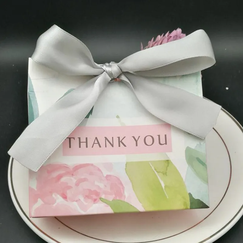 Спасибо Печатный пакет для конфет коробки для вечерние Украшение стола/для праздника вечерние принадлежности/свадебной подарок Коробки 25 шт